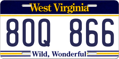 WV license plate 8OQ866