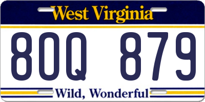 WV license plate 8OQ879
