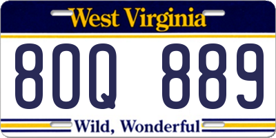 WV license plate 8OQ889