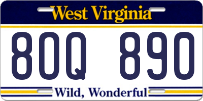 WV license plate 8OQ890