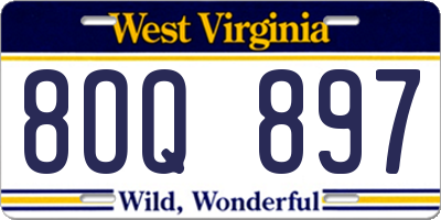 WV license plate 8OQ897
