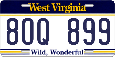 WV license plate 8OQ899