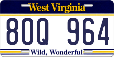 WV license plate 8OQ964