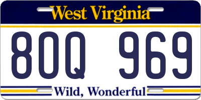 WV license plate 8OQ969