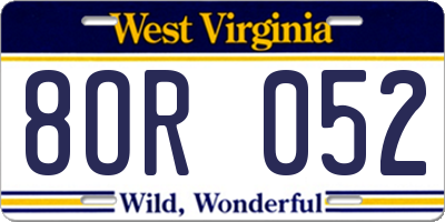WV license plate 8OR052