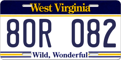 WV license plate 8OR082