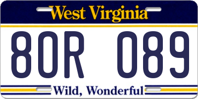 WV license plate 8OR089