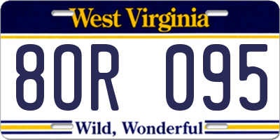 WV license plate 8OR095