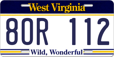 WV license plate 8OR112