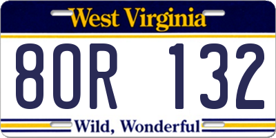 WV license plate 8OR132
