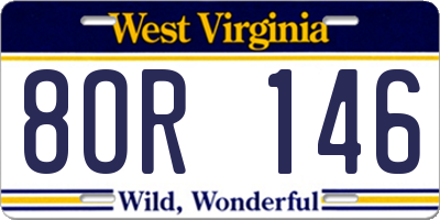 WV license plate 8OR146