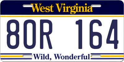 WV license plate 8OR164