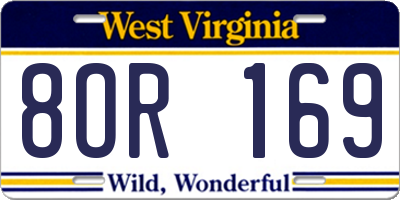 WV license plate 8OR169