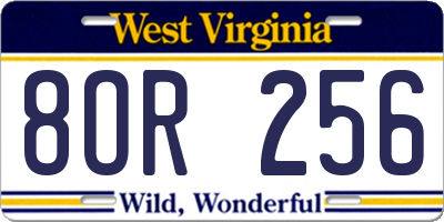 WV license plate 8OR256