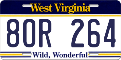 WV license plate 8OR264