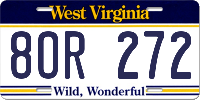 WV license plate 8OR272