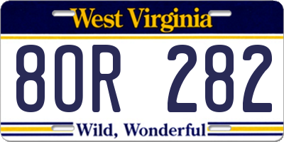 WV license plate 8OR282