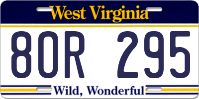 WV license plate 8OR295