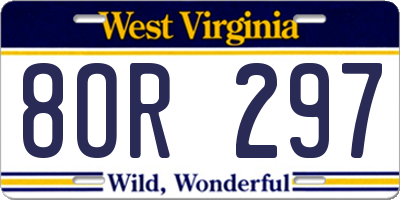 WV license plate 8OR297