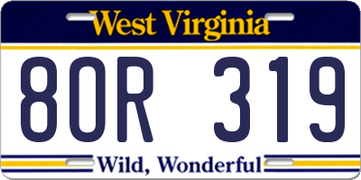 WV license plate 8OR319