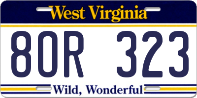 WV license plate 8OR323