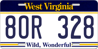 WV license plate 8OR328