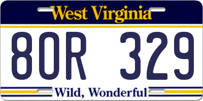 WV license plate 8OR329
