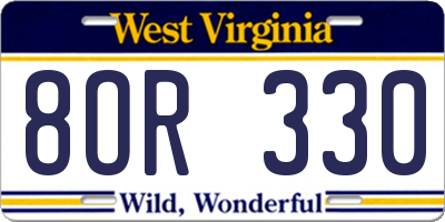 WV license plate 8OR330