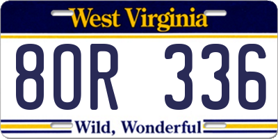 WV license plate 8OR336