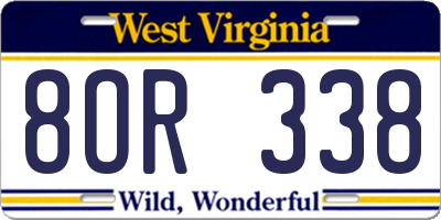 WV license plate 8OR338