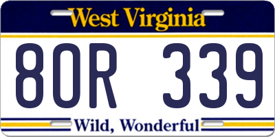WV license plate 8OR339