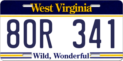 WV license plate 8OR341