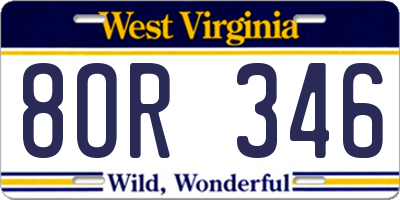 WV license plate 8OR346