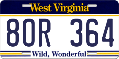 WV license plate 8OR364