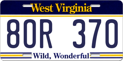 WV license plate 8OR370