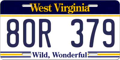 WV license plate 8OR379