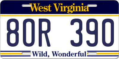 WV license plate 8OR390