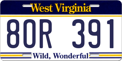 WV license plate 8OR391