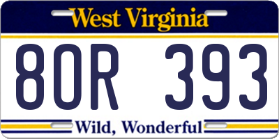 WV license plate 8OR393