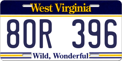 WV license plate 8OR396