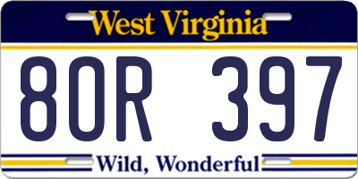 WV license plate 8OR397