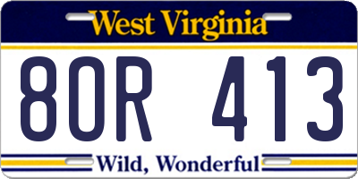 WV license plate 8OR413