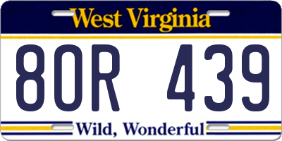 WV license plate 8OR439