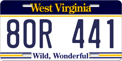 WV license plate 8OR441