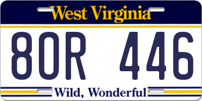 WV license plate 8OR446