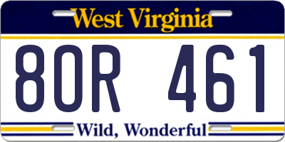 WV license plate 8OR461