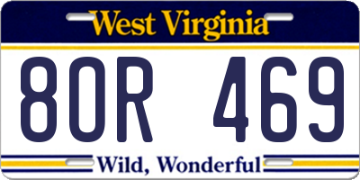WV license plate 8OR469