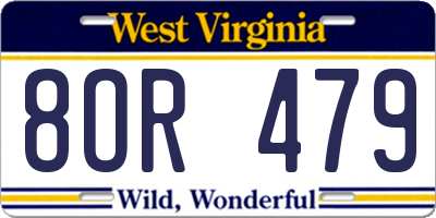 WV license plate 8OR479
