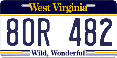 WV license plate 8OR482
