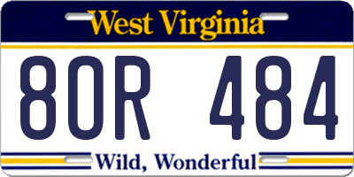 WV license plate 8OR484